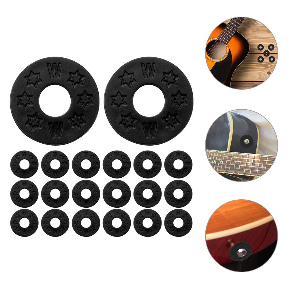 

20 Pcs Guitar Strap Pads Silicone Blocks Suspenders Fixing Buckles Bass Silica Gel