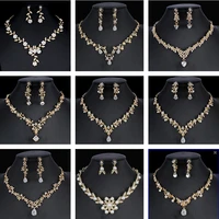 womens jewelry sets classic bridal womens dress accessories cube necklaces earrings sets gold wedding dress accessories