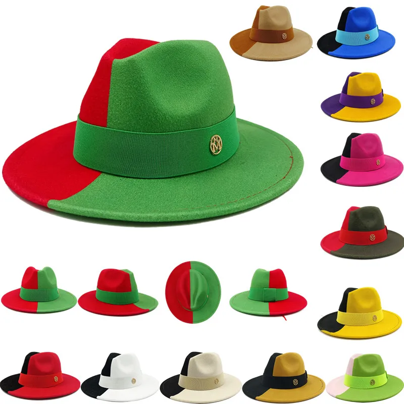 

Двусторонняя фетровая шапка унисекс, двусторонняя фетровая шапка с логотипом M из эластичной ленты, новинка 2022