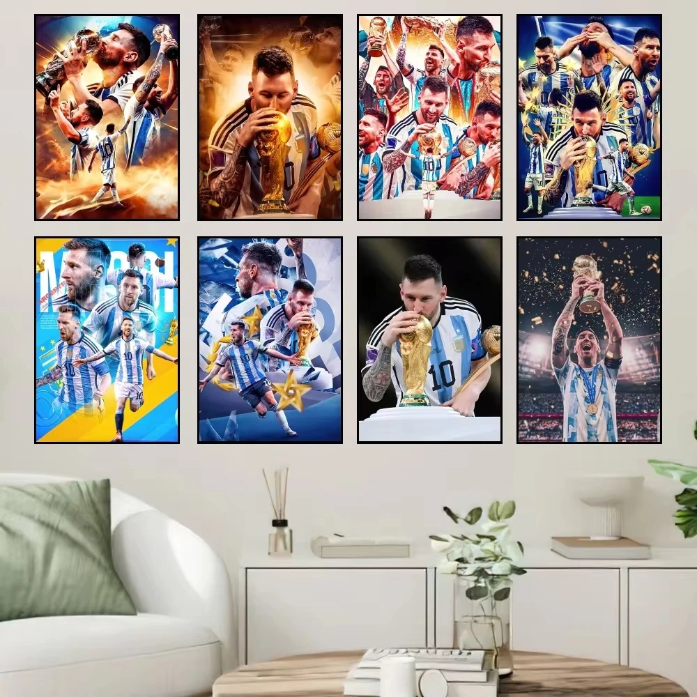 Звезда футбола М-Месси крутой постер принты наклейки на стену картина для