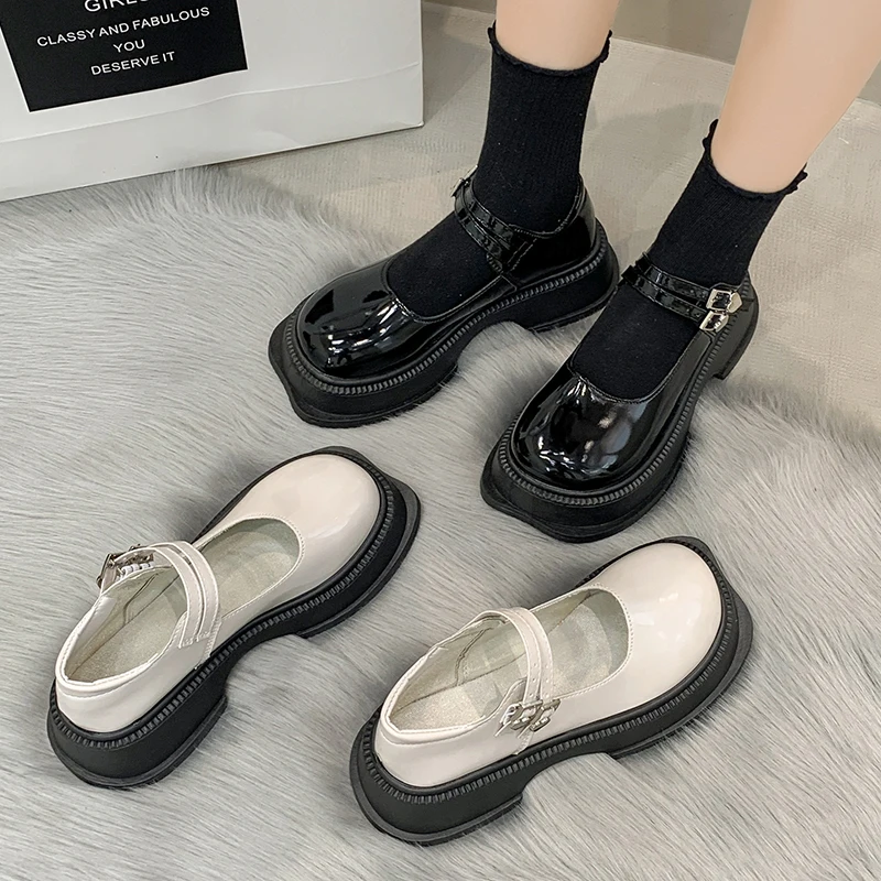 Women's Shoes Platform Autumn Oxfords Female Footwear Clogs Fall Retro Leather Dress Summer Fabric Mary Janes Basic Rome Rubber