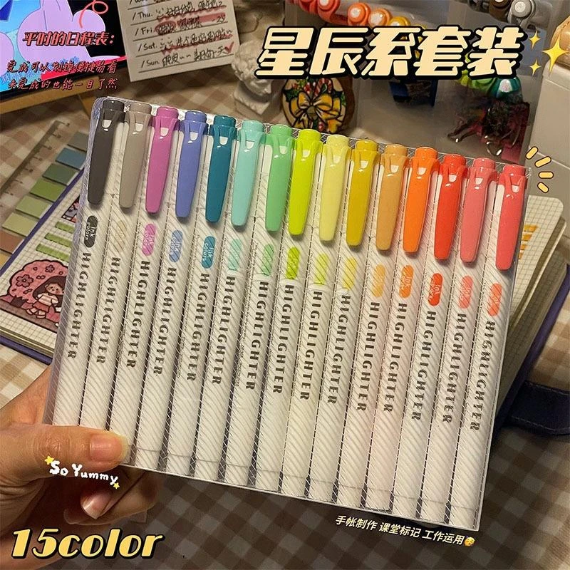 Двухсторонние маркеры umfinger, 15 цветов текстовыделители 04цв ease двухсторонние yoi