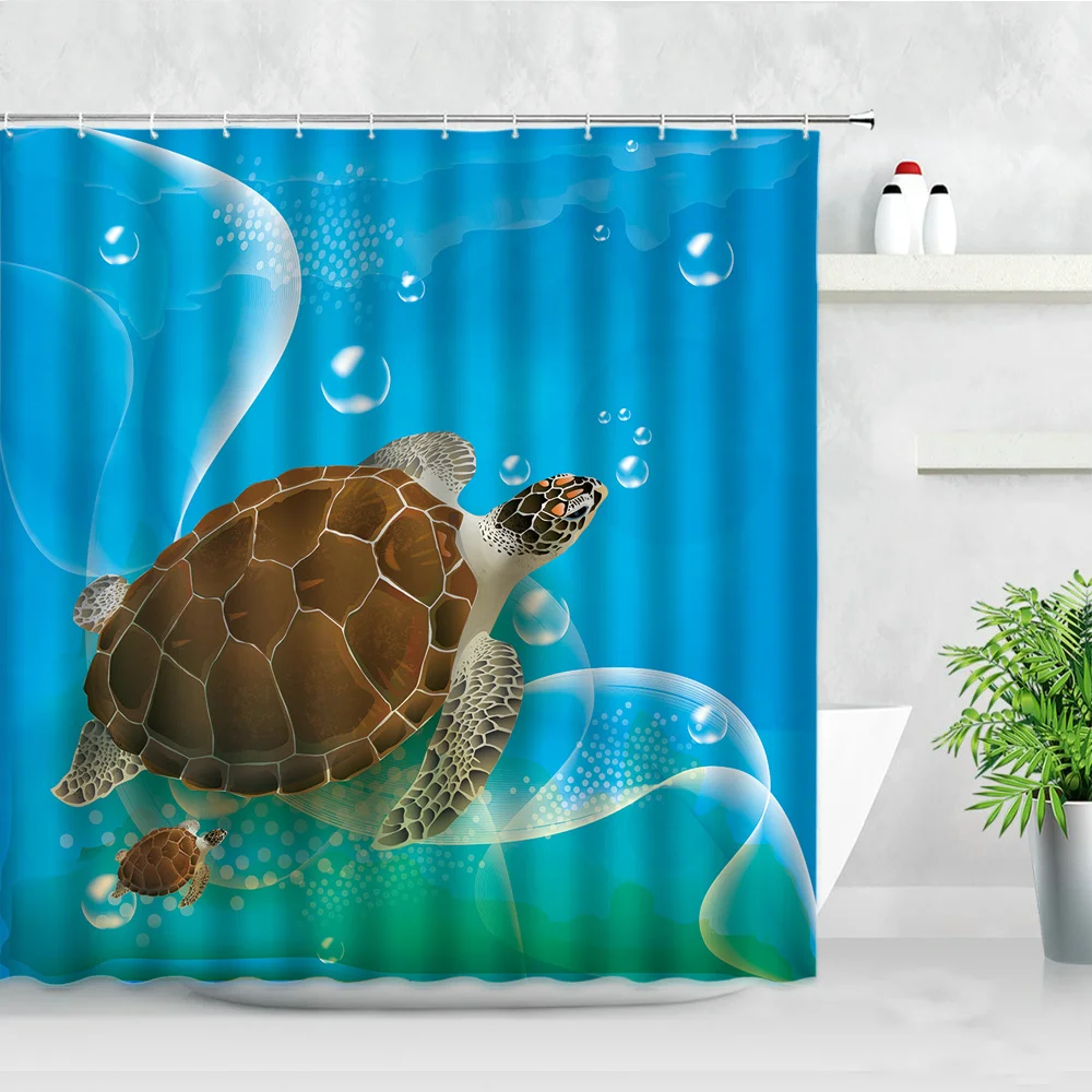 

Shower Curtain Home Decor Vintage Colorful Turtle Bathroom Accessories Bathroom Waterproof Curtain with Hooks штора для ванной