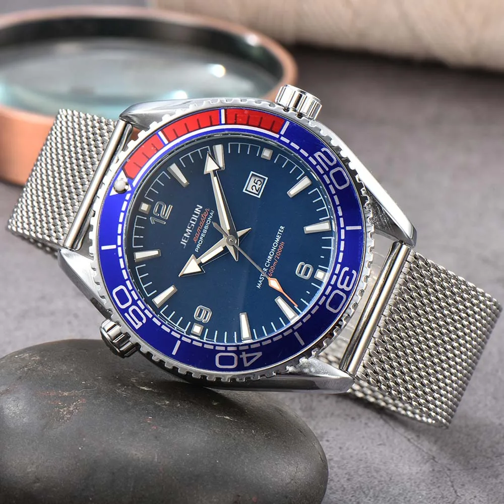 

Hot Sale Business Original Brand Watches for Men Classic Style Automatic Date Mesh Steel Belt Watch Top Quality Quartz AAA Clock