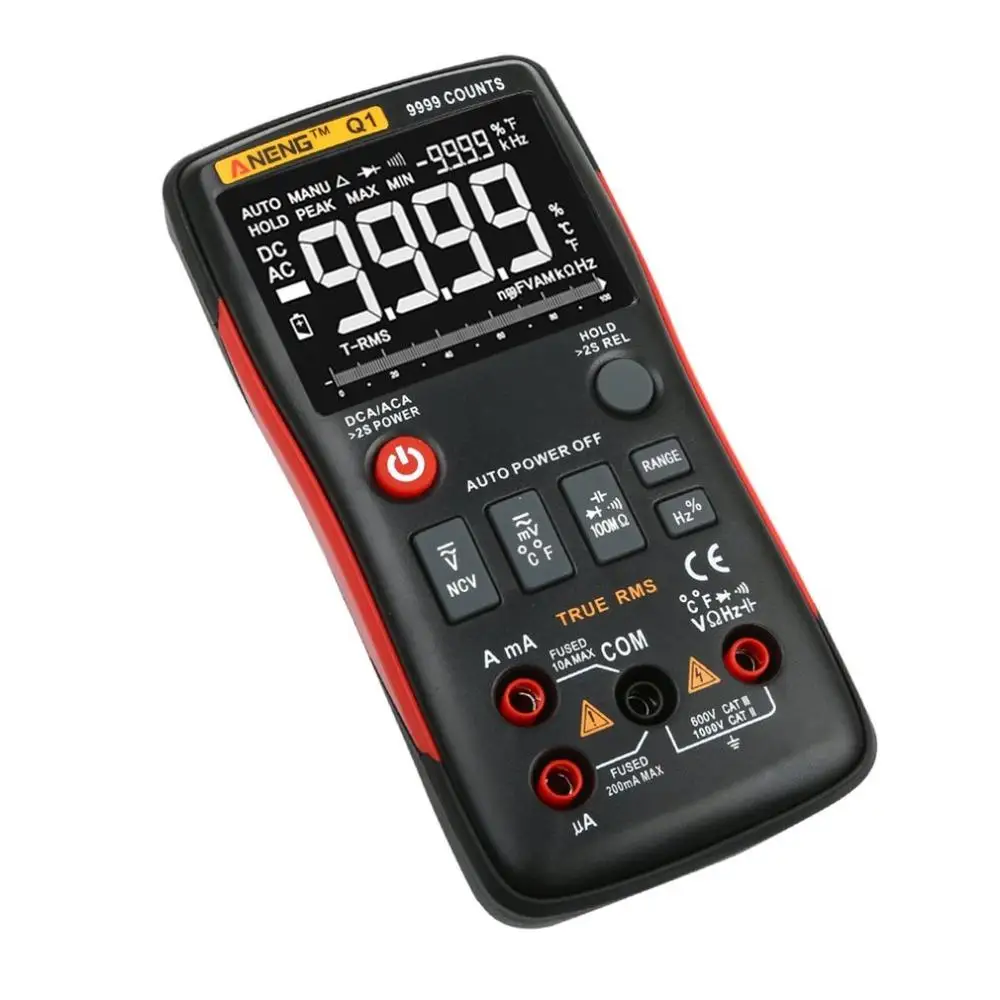 Цифровой мультиметр ANENG Q1 кнопочный с True-RMS 9999 отсчетов аналоговой гистограммой XI
