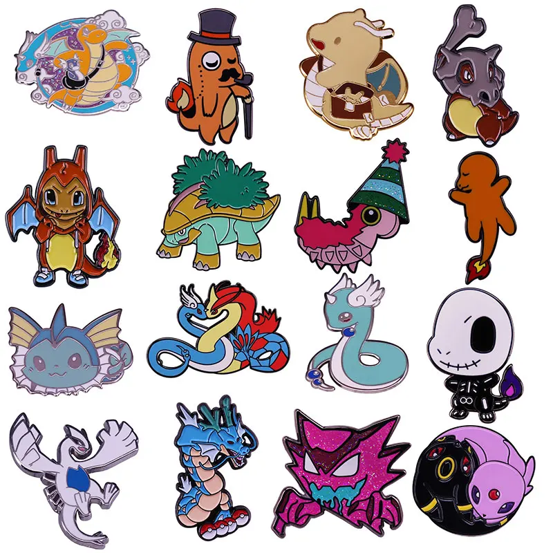 

Anime Pokemon Charmander Lapel Pins Backpack Jeans Enamel Brooch Pikachu Pin Women Fashion Jewelry Gifts Cartoon Badges