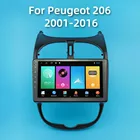 Автомагнитола 2 Din на Android для Peugeot 206 2001-2016, мультимедийный аудиоплеер с 9 