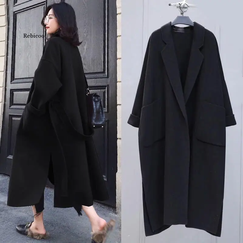 

Cashmere overcoat women's mid-length autumn winter 2022 popular Korean version loose collegiate style Sen women's woolen coat