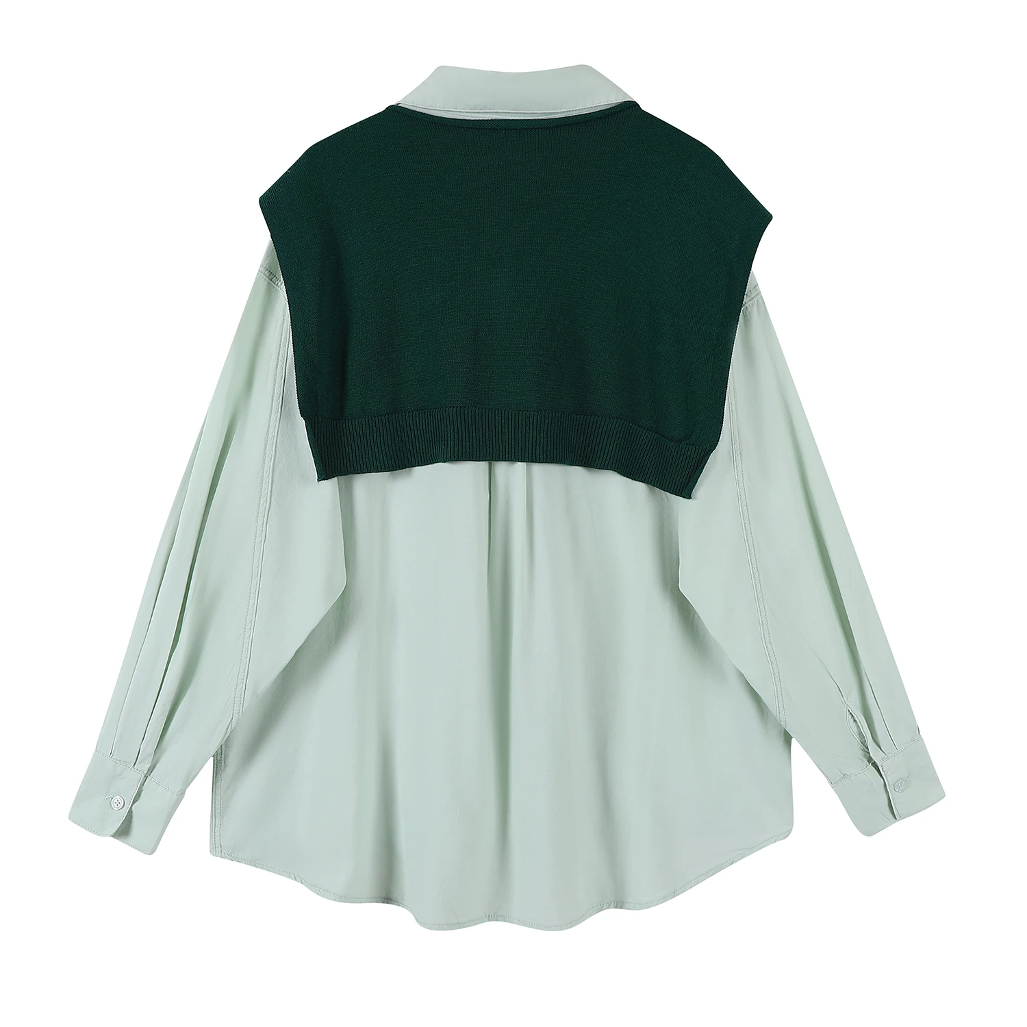 Xiaoyun Green Beige Original Design with Shawl Slish Sle Spring Shirt Female 2025 Casual Long Sleeve |