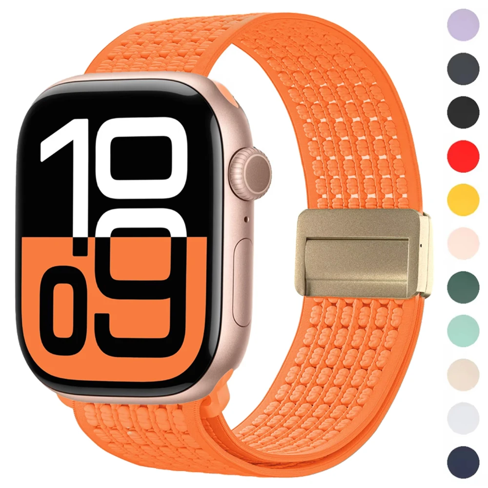Фото Магнитный плетеный ремешок для Apple Watch Band Ultra 3/2 49 мм 45 мм 41 мм Браслет Iwatch Series 10 9 876 SE 543 38 46 42 мм 44 мм 40 мм №1