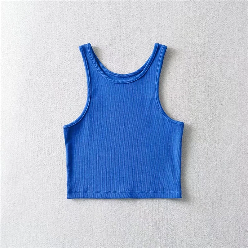 Топ LUNDUNSHIJIA женский хлопковый в рубчик Модный пикантный укороченный топ без