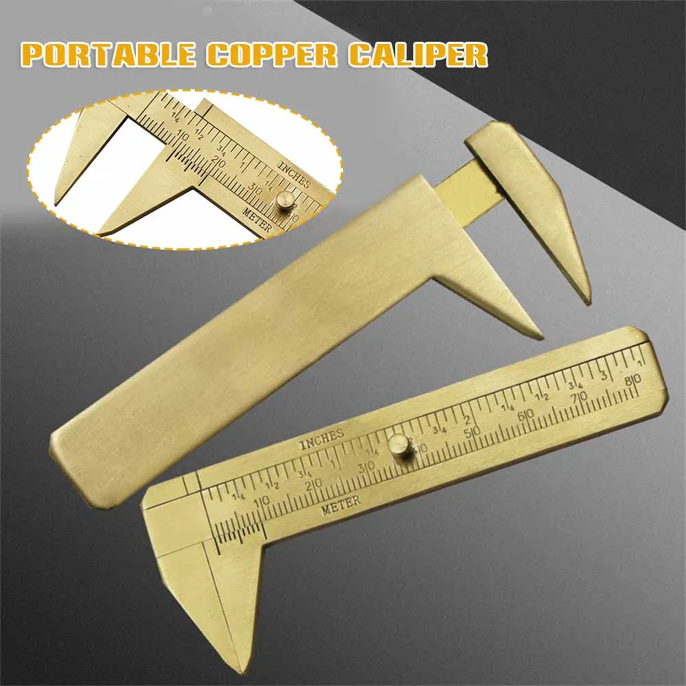 

0-80 Double-Scale Caliper Tip-Mouthed Text Play Cursor Laser-scale Brass Ruler 9.80 * 3.60 * 2.00cm Vernier Nonius Home