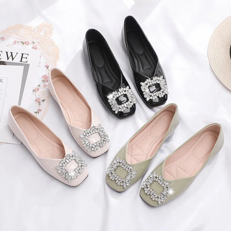 

2022 Fashion Spring Autumn Shoes Women Slip on Rhinestones Flats Casual Shoes Female Flat Heel Soft Shoe Non-slip Casual Shoes