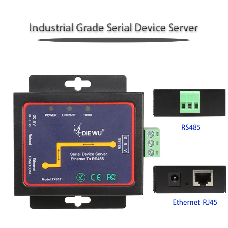 

Industrial Grade Serial Device Server RJ45 port RS485 to Ethernet Converter serial networking server TCP/UDP RJ-45 LAN Adapter