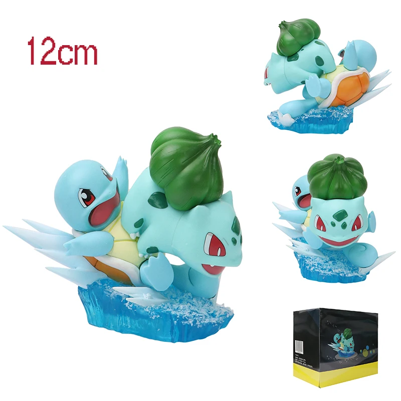 

12 Cm Anime PokéMon Gk PokéMon Play Series Figures Model Toy Hornet Jenny Turtle Miao Frog Seed Han Ski Figure Creative Gift