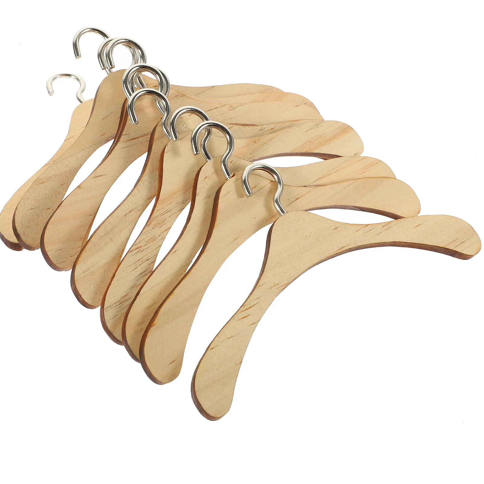 

10 Pcs Wooden Hanger Hangers Clothes Small Rack Garment Coat Hanging Decors