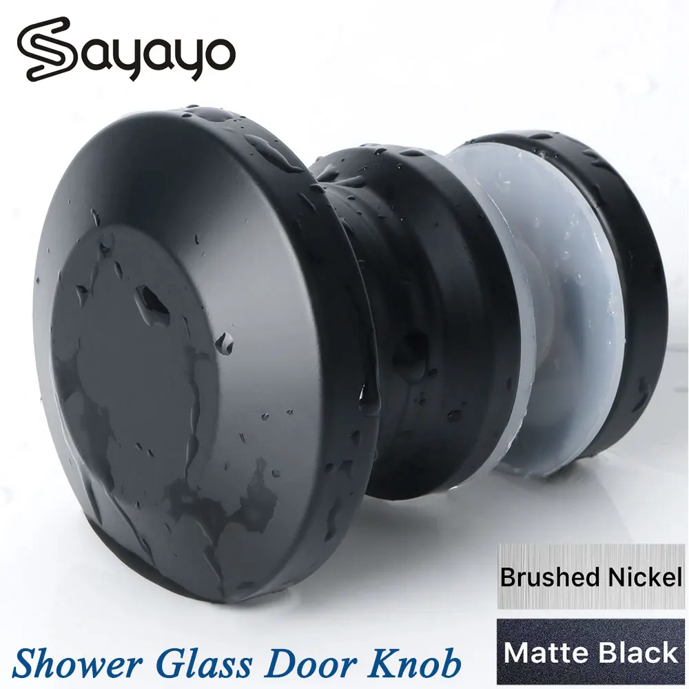 

Shower Glass Door Knob Stainless Steel Round Back to Back Handle Single Side Glass Door Handle Cabinet Handle Home Hardware