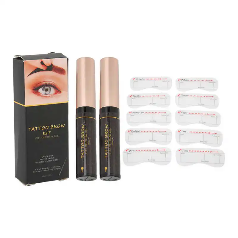 

2Pcs Eyebrow Dye Stencil Kit 24H Long Lasting Tearable Waterproof Natural Not Fade Durable Convenient Eyebrow Cream For Women