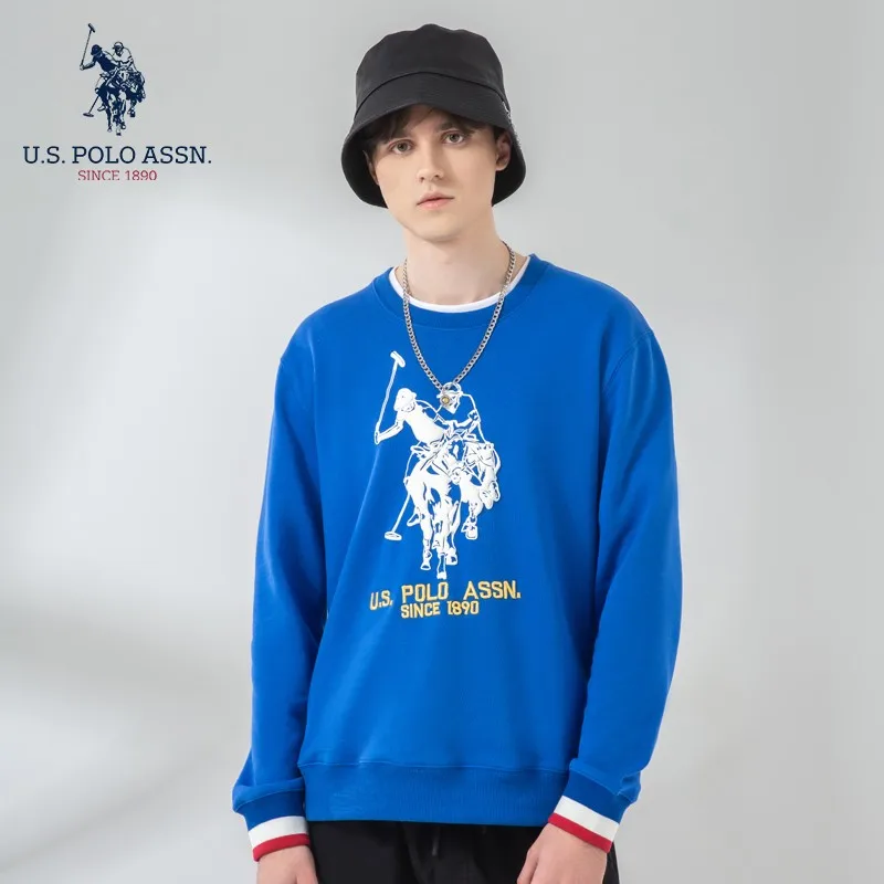 U.S.Polo Assn. Парный свободный свитер с круглым вырезом модный Премиум длинными