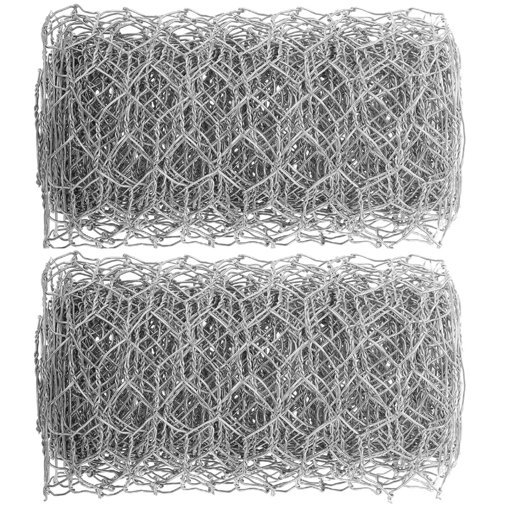 

2 Pcs Hexagonal Barbed Wire Livestock Net Chicken Floral Arrangements Rabbit Fencing Mesh Netting Crafts Enclosure Garden Metal