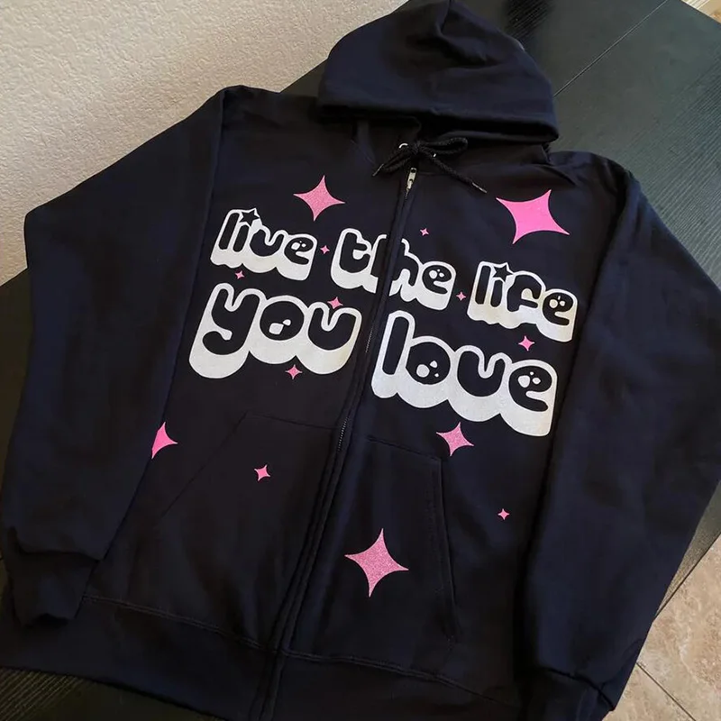 

E-girl Cute Hoodie Y2K Women's Clothes Korean Harajuku Preppy Casual Long Sleeve Sweatshirts Coat Female Tops Hooded Jackets 90s