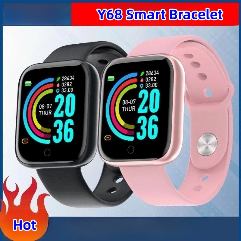 

Y68 Smart Bracelet D20 Colour Screen Heart Rate Blood Pressure Sleep Monitoring Pedometer Exercise Can Be Set Japanese And Korea