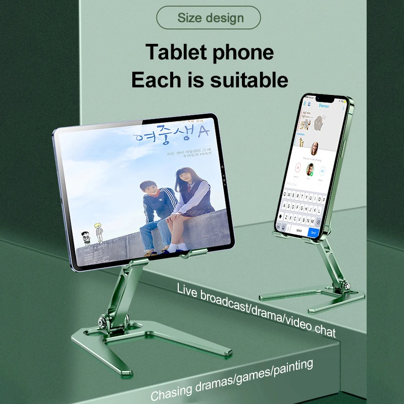 

Aluminum Alloy Mobile Phone Holder Desktop Folding Stand Suitable Tablet Lazy Portable Stand Universal Phone Holder For Desk