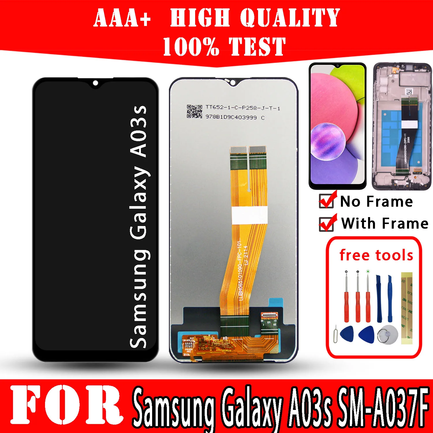 

Original LCD For Samsung Galaxy A03s SM-A037F/DS Display Premium Quality Touch Screen Replacement Parts Mobile Phones Repair