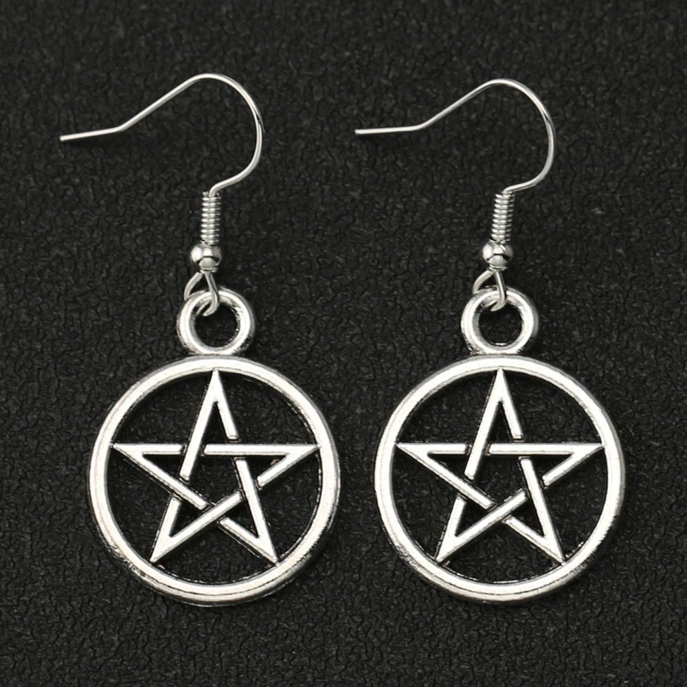 

Supernatural Drop Earrings Pentagram Pentacle Devil Lucifer Satan Pagan Magic Amulet Statement New Gothic Emo Jewelry Wholesale