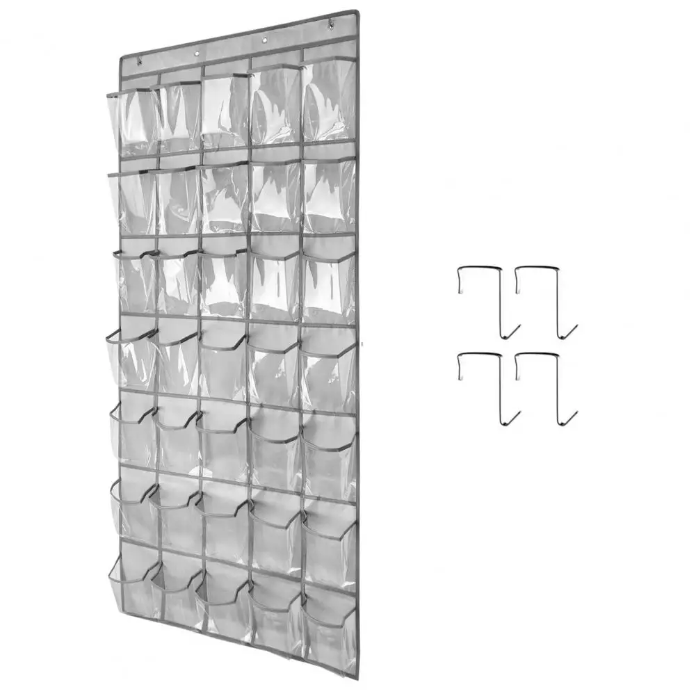 

Over Door Shoe Organizer Sturdy Hanging Shoe Organizer with 35 Pockets Space-saving Storage Solution for Shoes for Bathroon