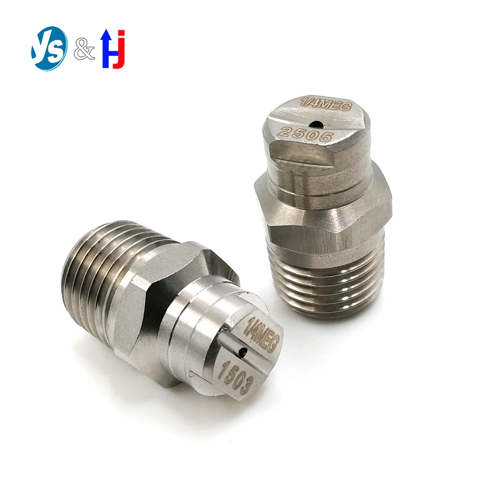 

1/4" MEG High Pressure HU HVV CC Jet Flat Fan Industrial Clean Wash Nozzle Road Sweeper Spray 0 15 25 40 50 65 Degree Customized