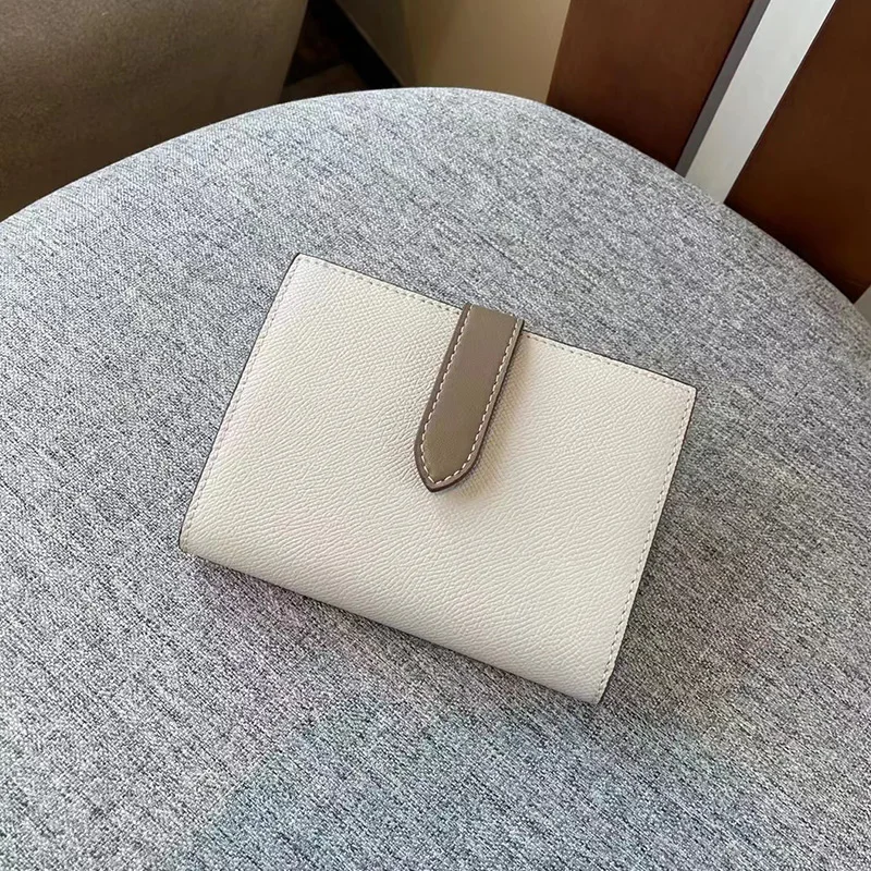 Модный женский короткий кошелек из натуральной кожи многослойный держатель для