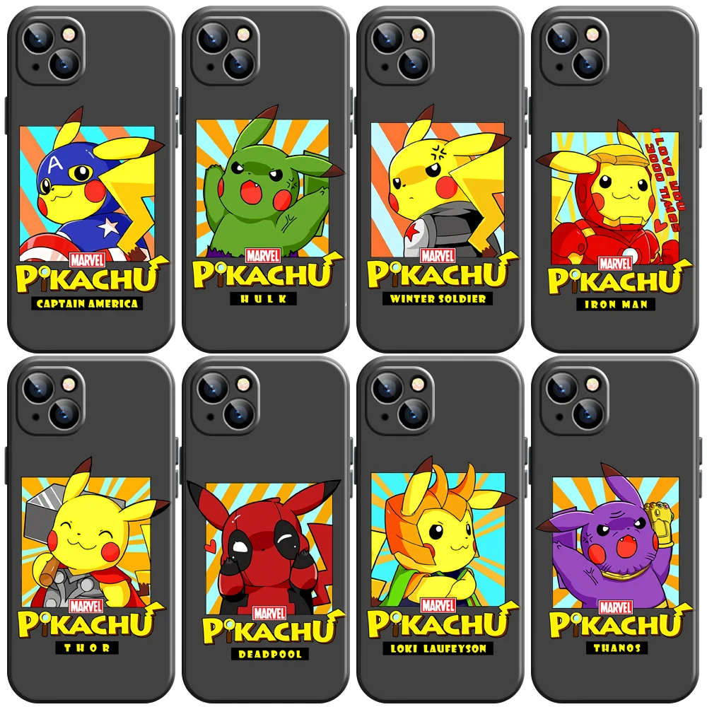 

Pokémon Anime Elf Phone Case For iPhone 11 13 12 Pro Max 12 13 Mini X XS XR MAX SE 6 7 8 Plus Liquid Silicon Soft