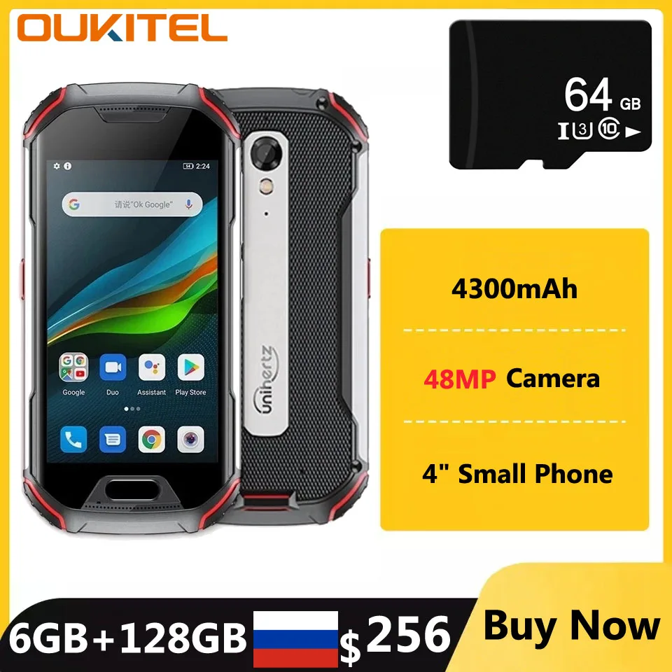 Original Unlocked Smartphone Unihertz Atom L 6g Ram 128g Rom Ip68 Waterproof Rugged Android 48mp Cameras 4300mah Mobile Phone