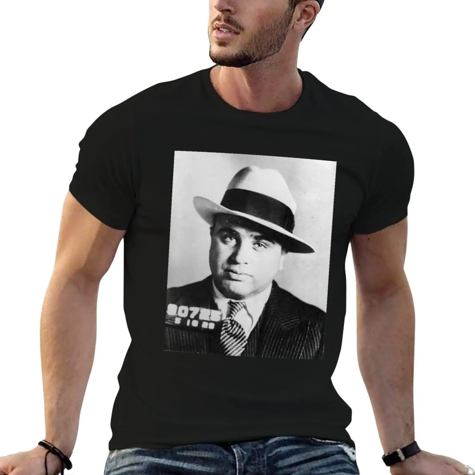 Фото Мужская футболка Capone man t Al Mughot, хлопковая рубашка с аниме для рубашек №1
