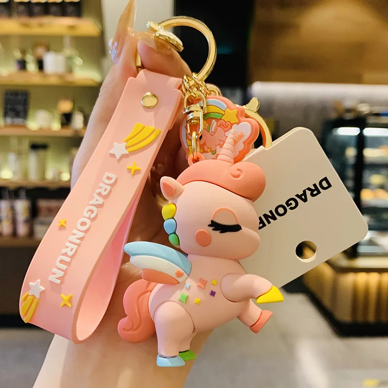 

Creative Cute Keychain Soft Pvc Pendant Unicorn Couple Claw Machine Cute Gift Birthday Gift Bag Pendant