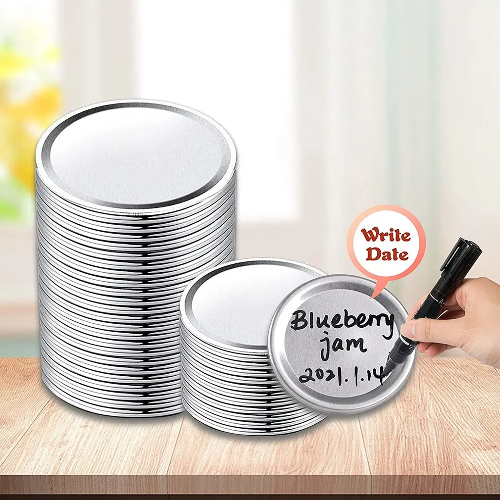 

100Pcs 70/86mm Jar Lids Regular Mouth Mason Canning Lids Reusable Leak Proof Round Sealing Rings Food Fresh Cover Kitchen Tools