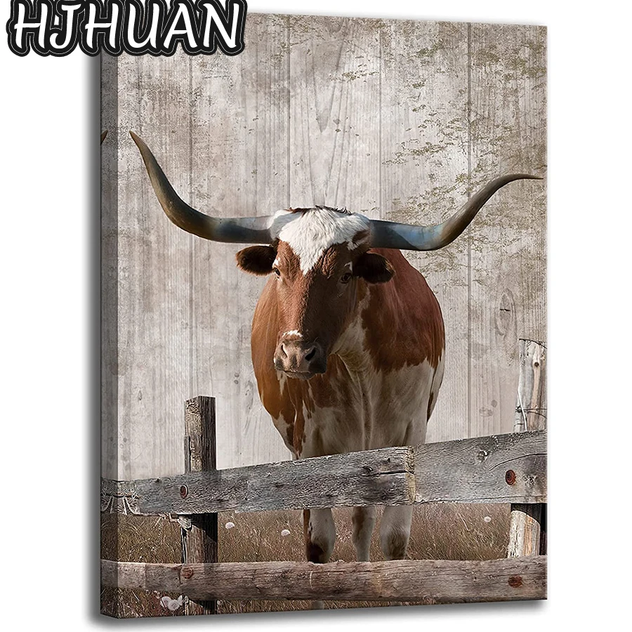 

Алмазная 5D картина Texas Longhorn, полная квадратная круглая Алмазная вышивка, распродажа, бриллиантовая мозаика, домашний декор