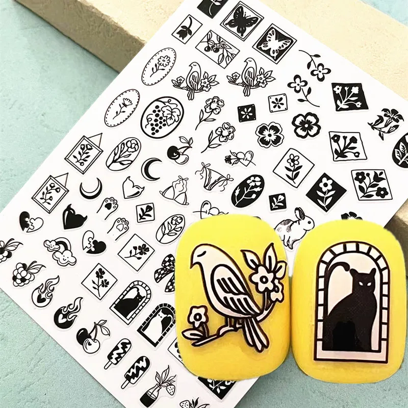 Новейший дизайн с клубничными глазами 3D самоклеящаяся наклейка слайдер