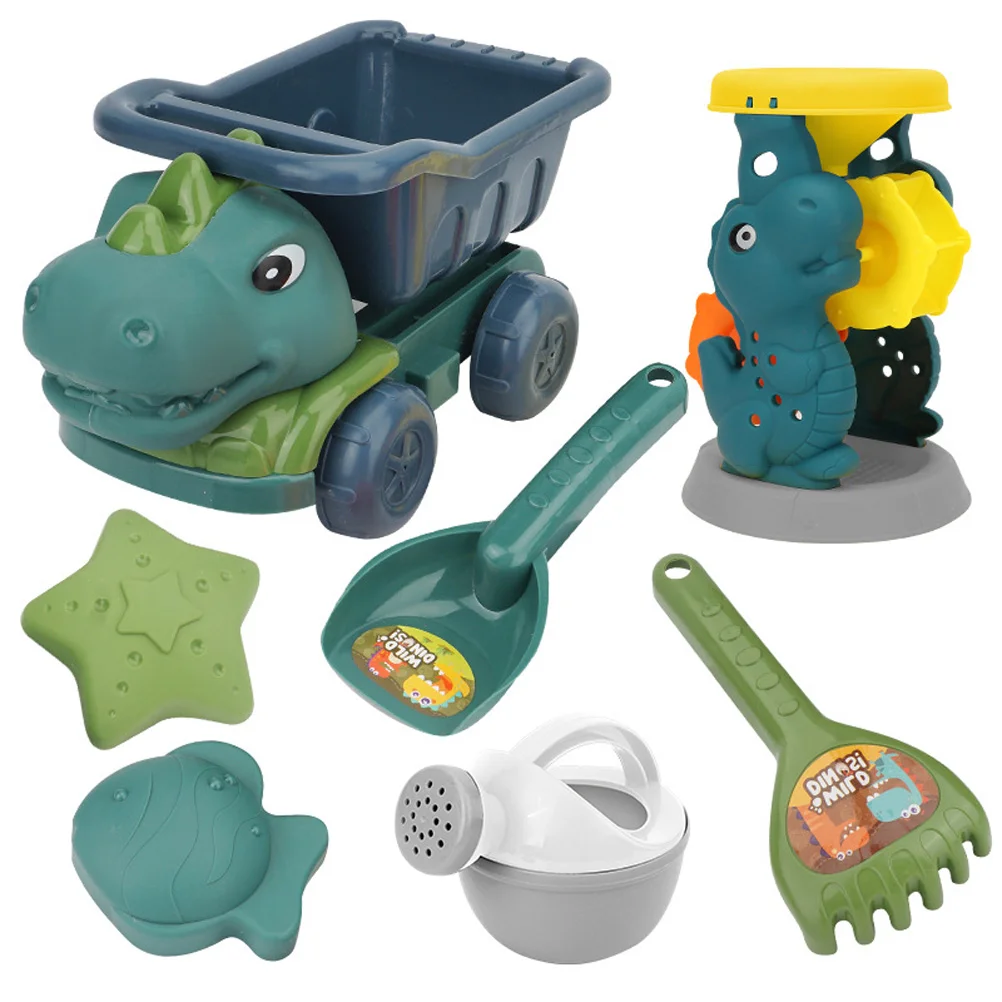 

Dinosaur ATV Kids Beach Toys Funny Sand Bucket Juguetes De Playa Para Niños Outdoor Plastic Engineering Truck Plaything