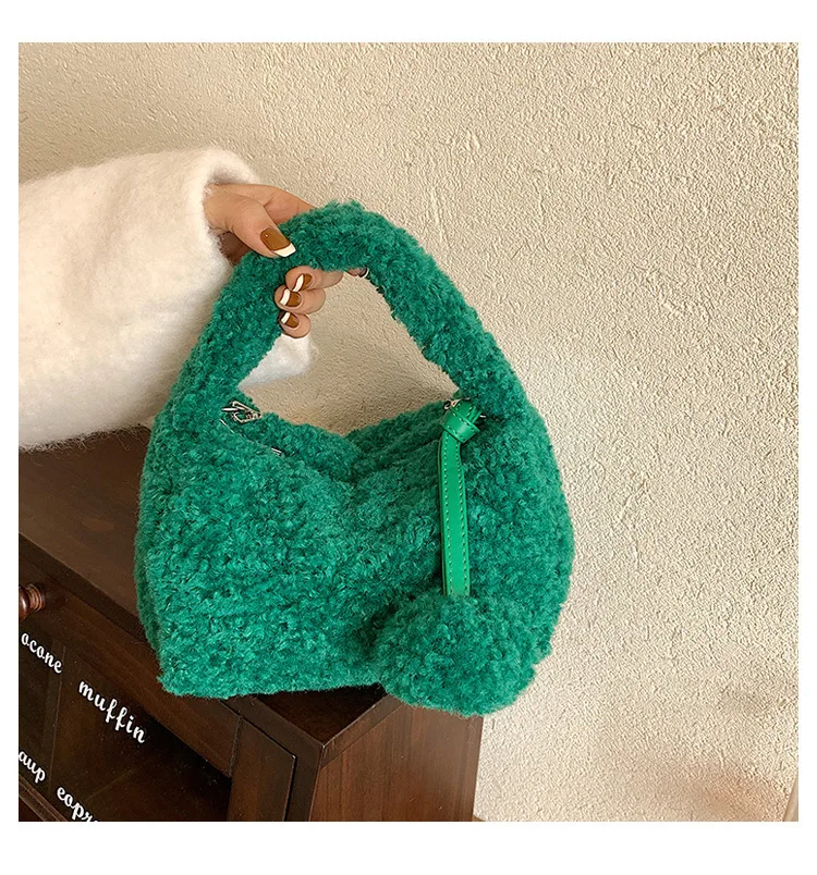 

New Net Red Fur Bag Women's Chain Pillow Bag Metal Chain Women Shoulder Bag Luxury Handbags and Purses Designer Crossbody Bags