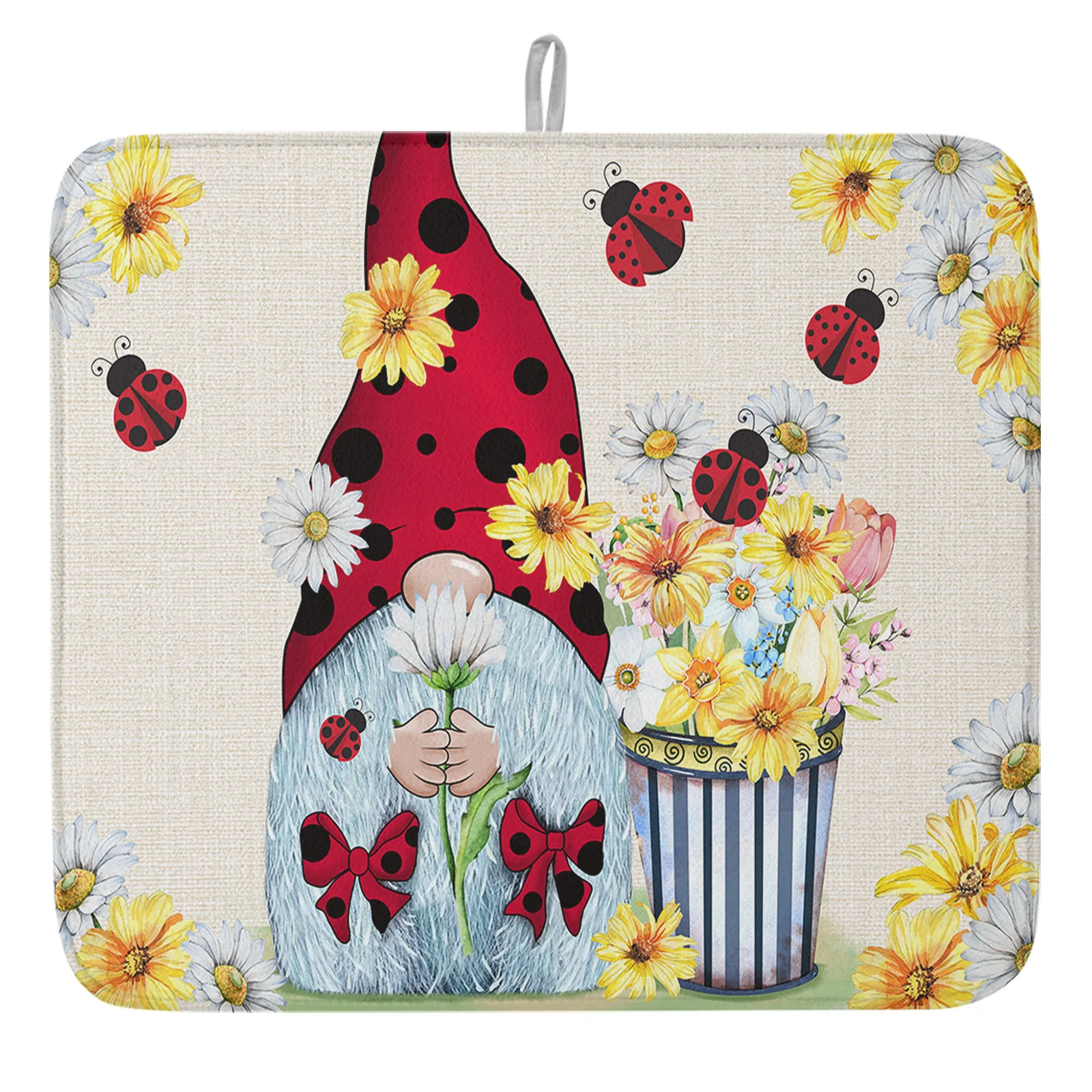 

Весенние ромашки Божья коровка новый коврик для слива для кухни аксессуары для кухонного стола сушильные коврики для посуды