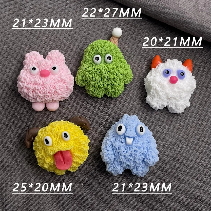 

5 шт., украшения из смолы с рисунком монстра, дизайн с плоской задней частью для волос, одежда, обувь, Рождество, Хэллоуин, сделай сам, аксессуары для домашнего декора