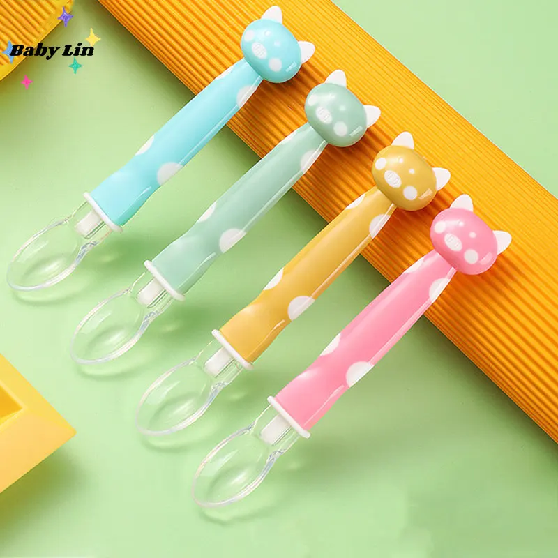 

Baby Spoons Feeding Dishes Tableware For Children Flatware Cutlery Spoon Silicone Tools For Patchwork Lot Soup Ladle Feeding