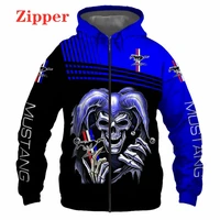 2022 new men mustang car logo hoodie motorcycle racing hooded jacket 3d print casual harajuku sweatshirt trend men zipper hoodie