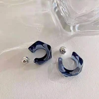 2022 new korea clear acrylic geometric c shaped hoop earrings for women girls trends hanging earrings party travel jewelry gifts