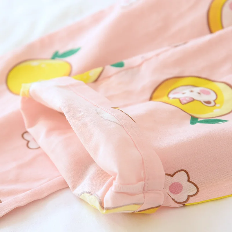 Japanese Style New Pants Ladies Trousers 100% Cotton Gauze Summer Thin Home Pants Loose Cartoon Comfortable Pajamas Shorts