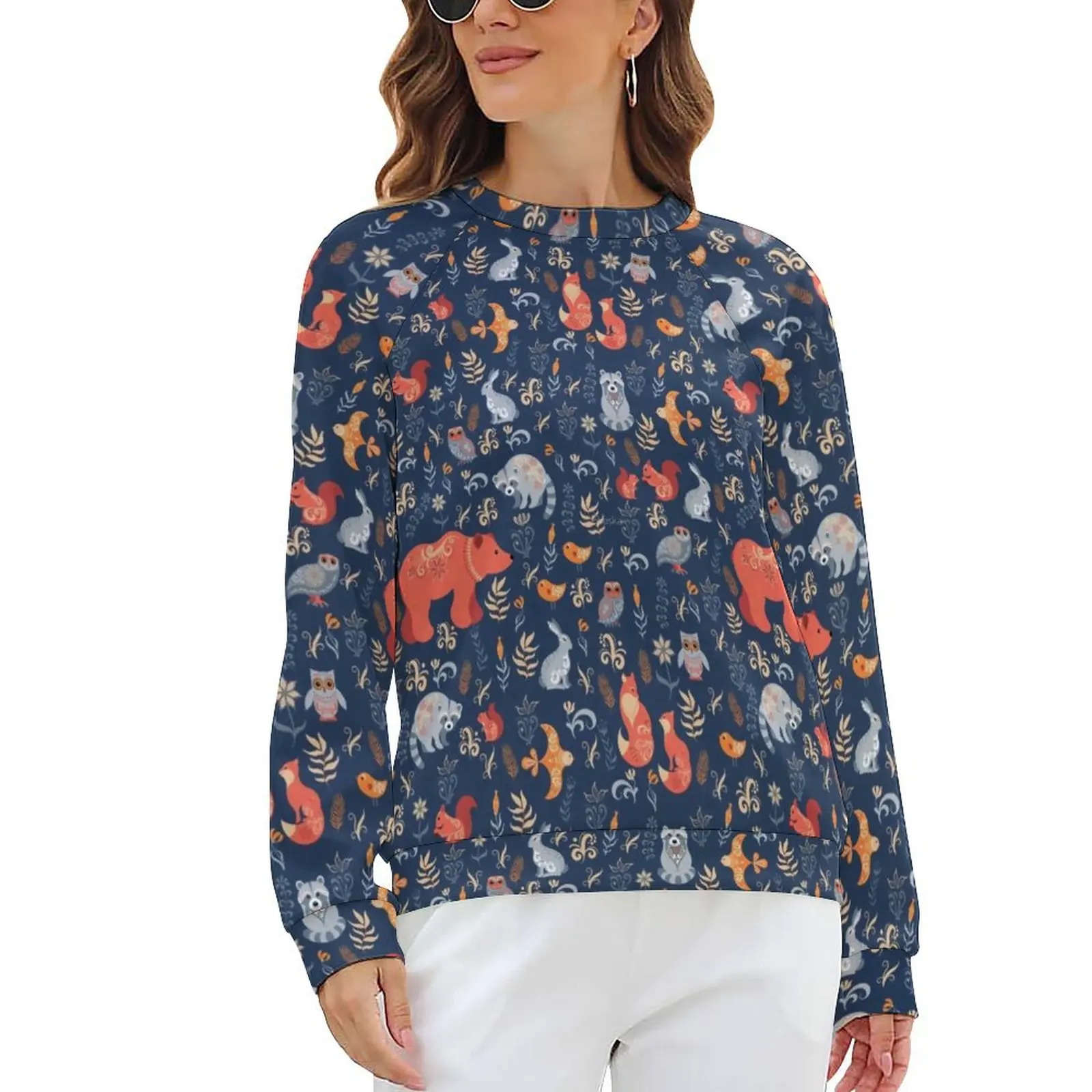

Fairy Tale Forest Bear Hoodies Long Sleeve Fox Raccoon Owls Rabbits Flowers And Herbs Casual Hoodie Fashion Oversize Sweatshirts