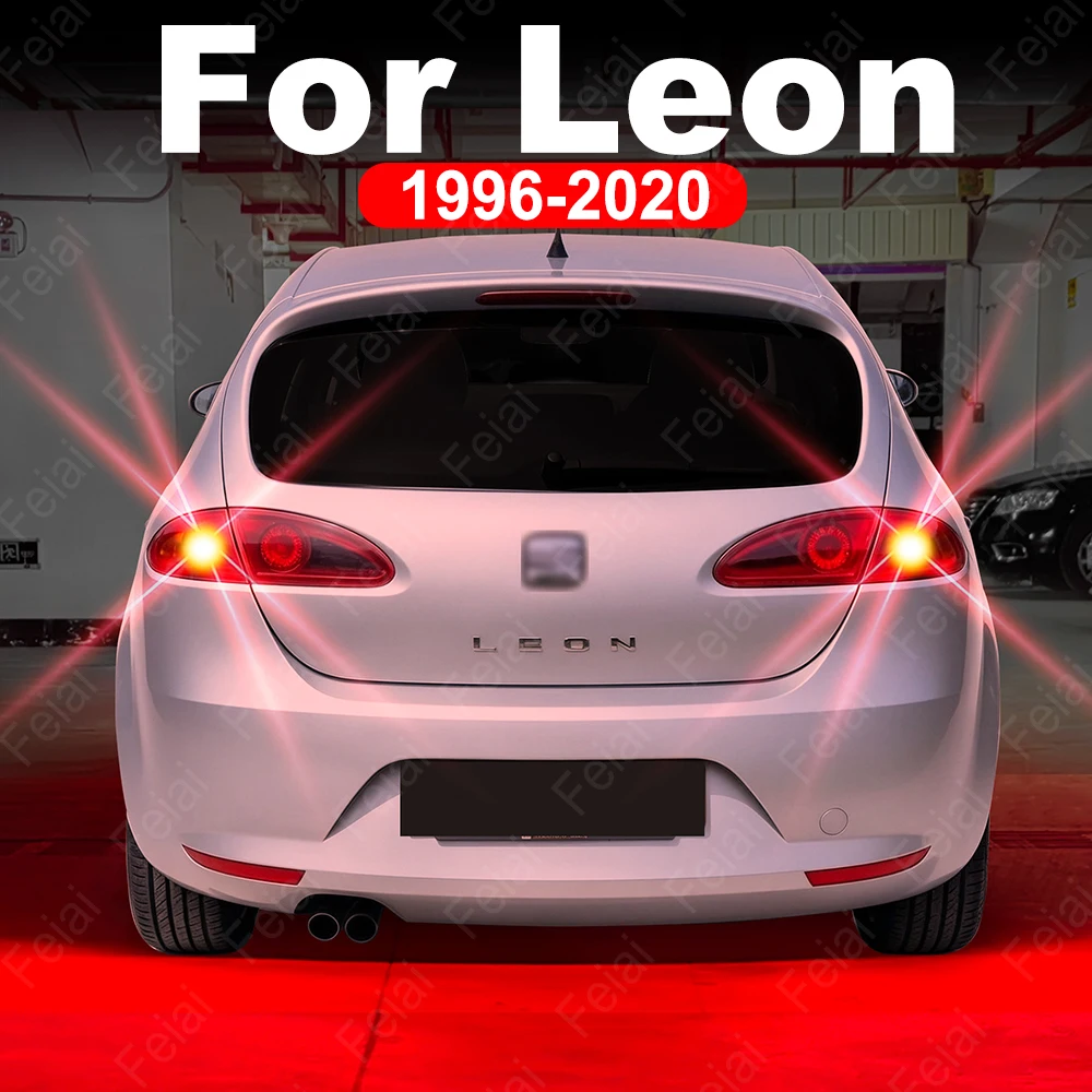 Фото Светодиодный задний стоп-сигнал для Seat Leon MK1 MK2 MK3, аксессуары, красные светодиодные стробоскопические стоп-лампы, лампы для Leon ST 1M 1P 5F 1/2/3 Gen, 2 шт.
