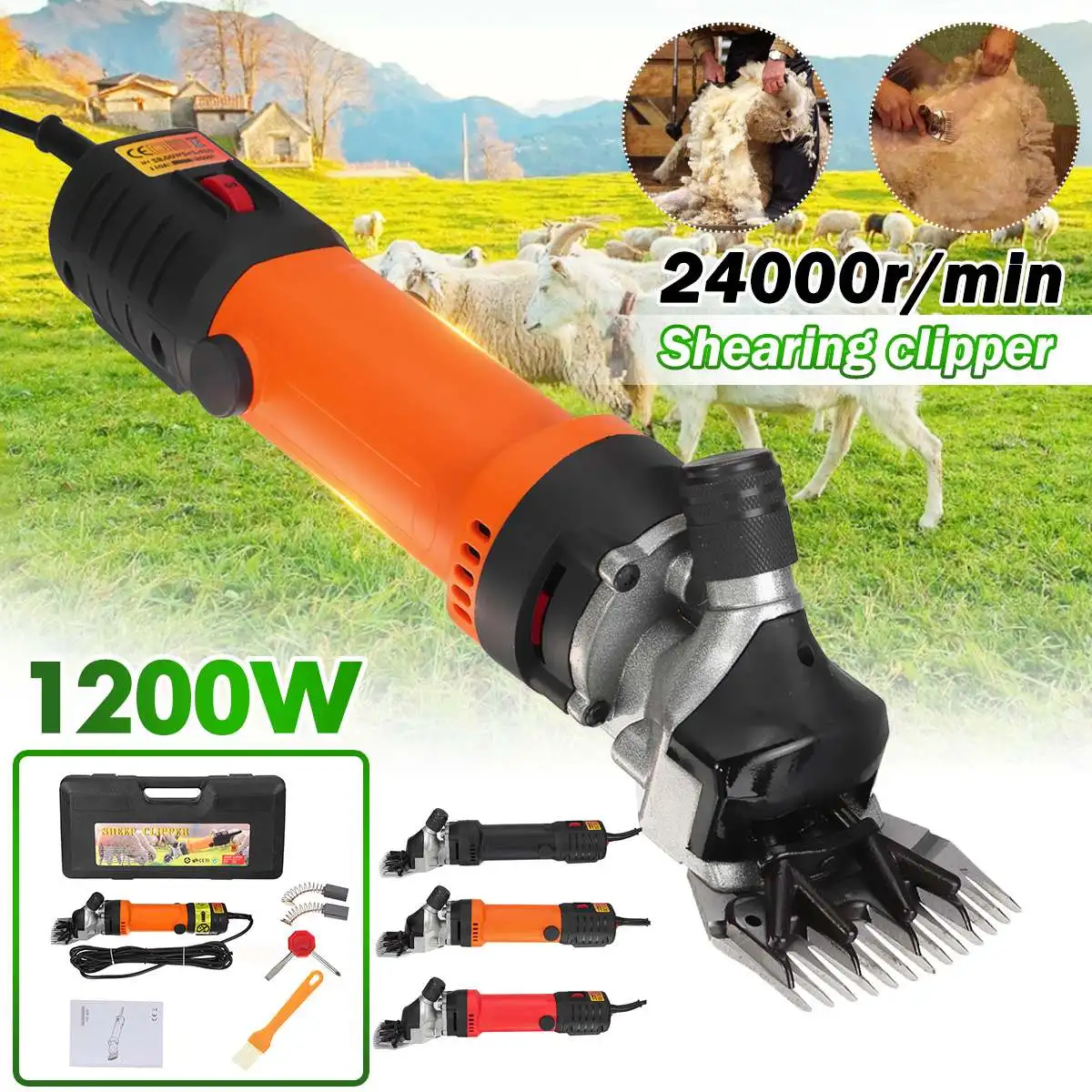 

3000W Electric Sheep Goat Shearing Machine 6 Gears Speed Clipper Farm Shears Cutter Wool Scissor Cut Machine Animal Shearing